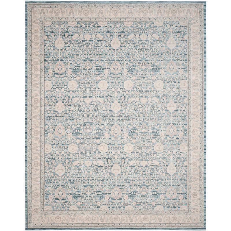 Elysian Blue & Grey 8' x 10' Hand-knotted Synthetic Area Rug