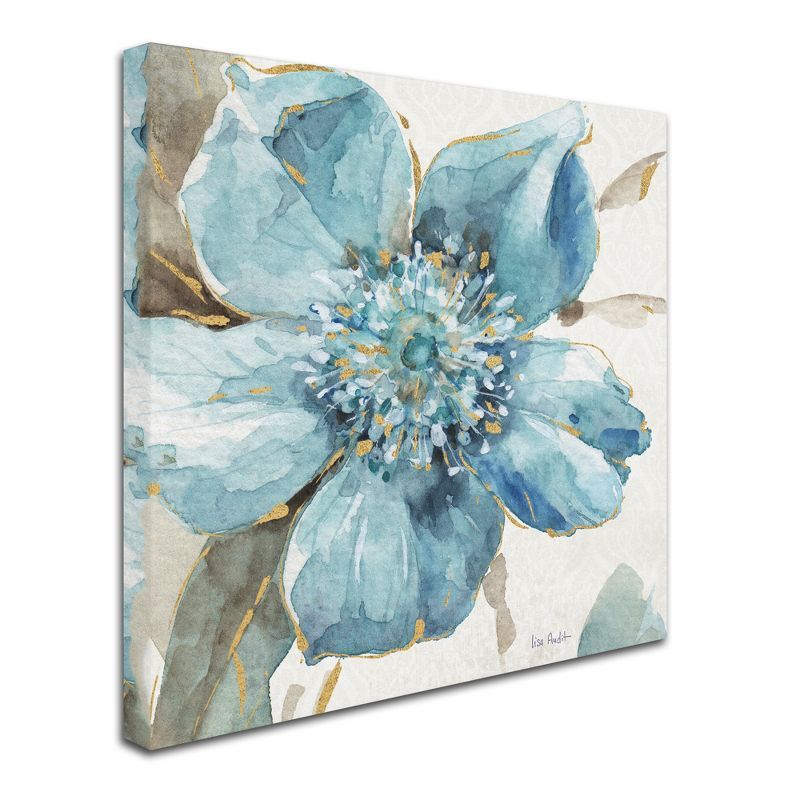 Lisa Audit Indigold VI Blue and Gold Floral Canvas Art