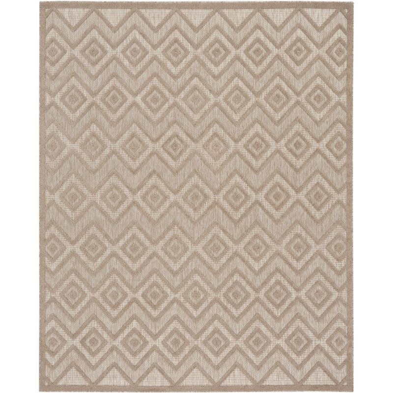 Natural Beige 9'x12' Diamond Design Indoor/Outdoor Synthetic Area Rug