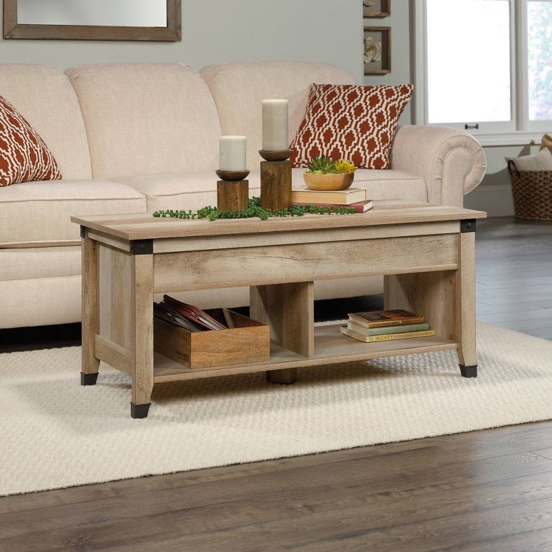 Lintel Oak Rectangular Lift-Top Coffee Table with Storage