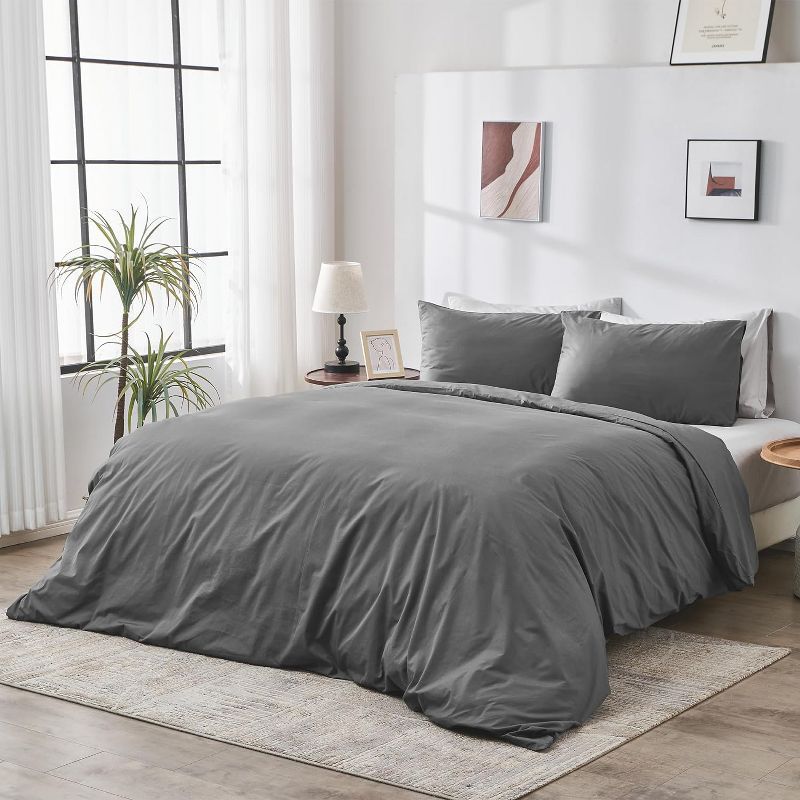 Storm Gray Organic Cotton Full/Queen Duvet Cover Set