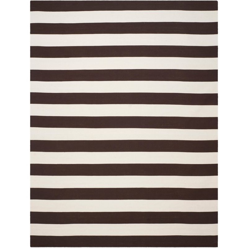 Coastal Breeze Black/Ivory Cotton Flatweave 9' x 12' Rug