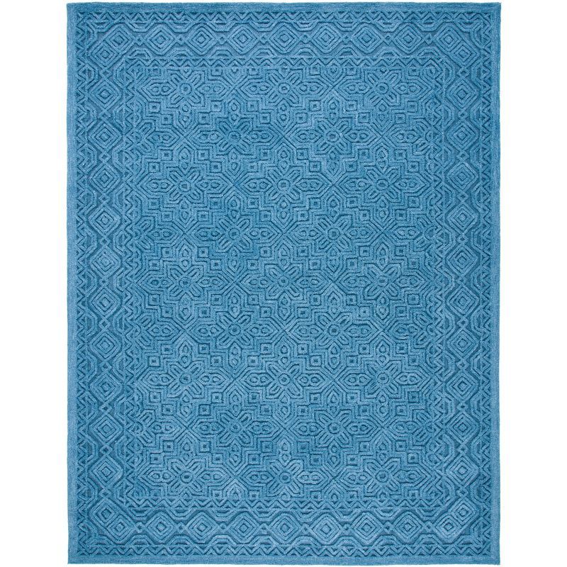 Hand-Tufted Artisan Blue Wool 9' x 12' Rectangular Area Rug