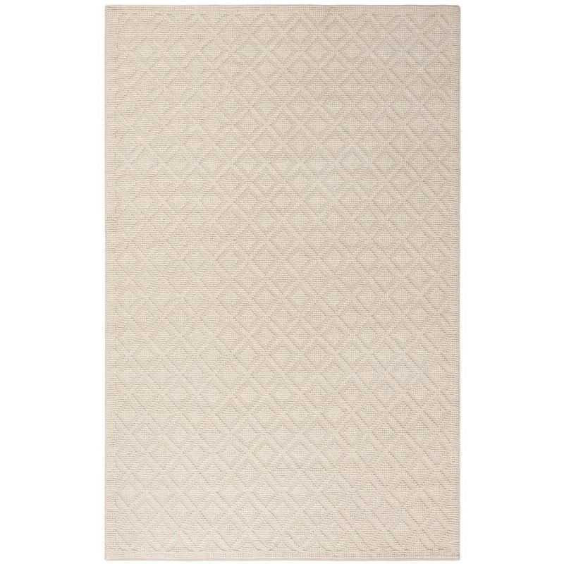 Ivory Handmade Wool Tufted Rectangular 4' x 6' Area Rug