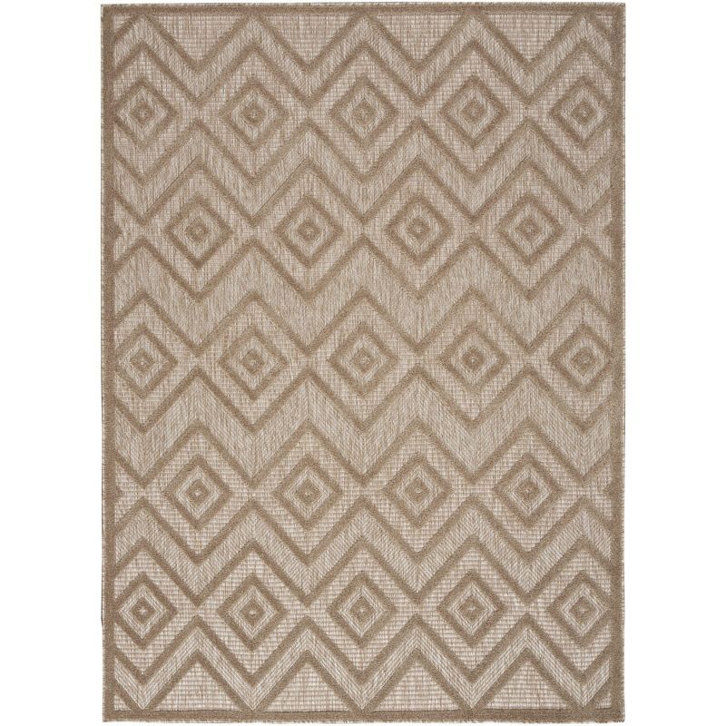 Natural Beige 5' x 7' Diamond Flatweave Synthetic Area Rug