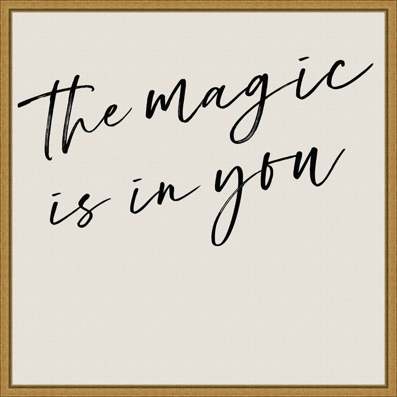 The Magic is in You Black and White Framed Canvas Print