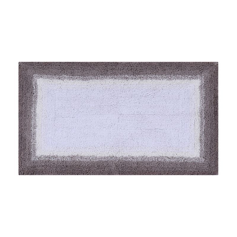 Beige and White Cotton Rectangle Bathroom Rug 24" x 40"