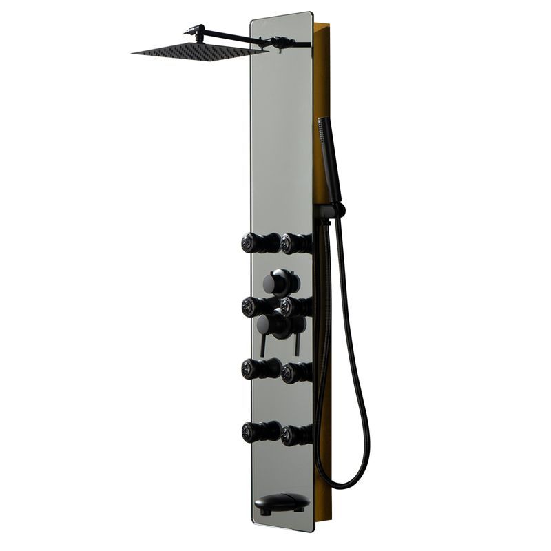 Nickel and Black 8-Jet Multifunction Shower Panel System