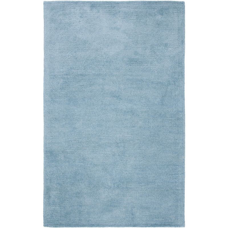 Handmade Blue Wool and Viscose Tufted Area Rug