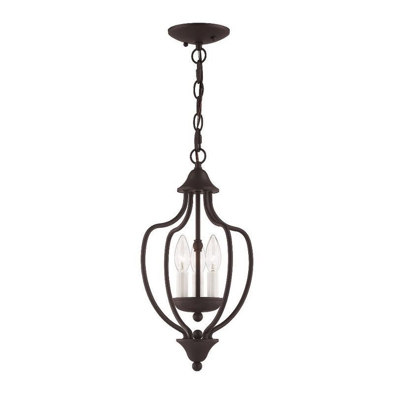 Bronze 3-Light Mini Chandelier with Candelabra Base