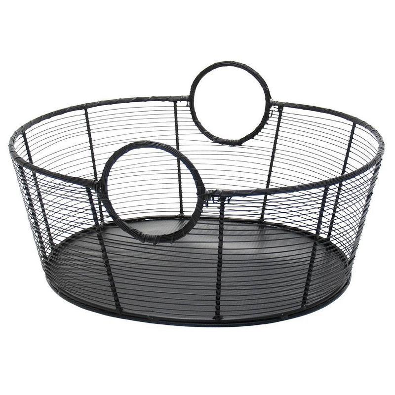 25" Airy Hand-Woven Steel Harvest Basket with Powder-Coat Finish