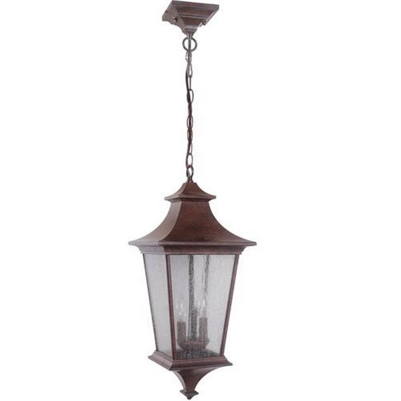 Aged Bronze 24" Outdoor Lantern Pendant with Clear Glass