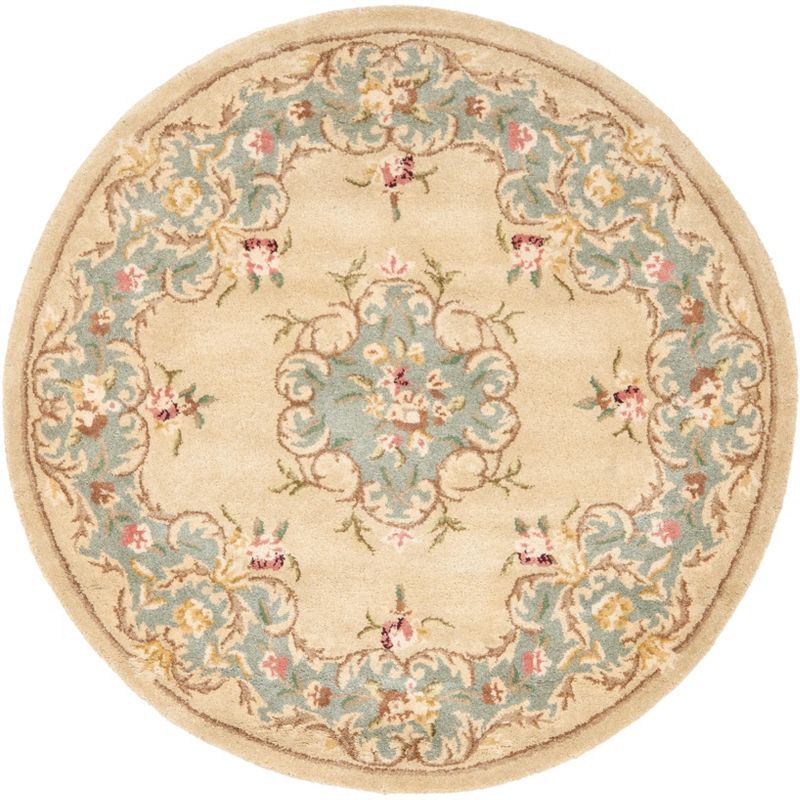 Elegant Ivory Sheepskin Hand-Tufted Round Rug - 4' Diameter