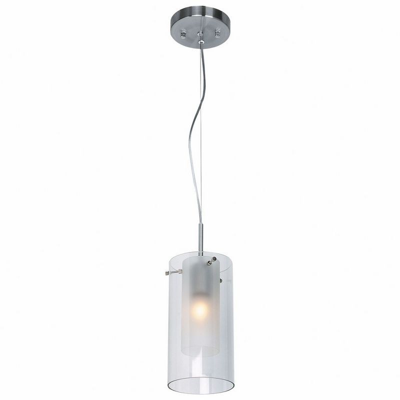 Proteus 7" Brushed Steel Glass LED Pendant Light