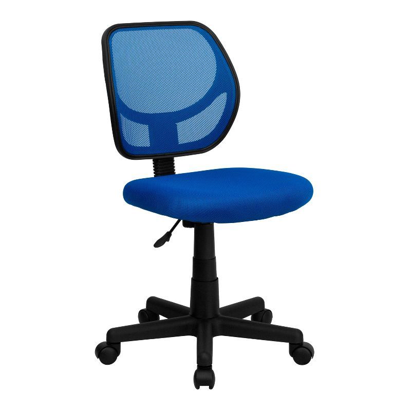 Sleek Blue Mesh Swivel Task Chair with Lumbar Support