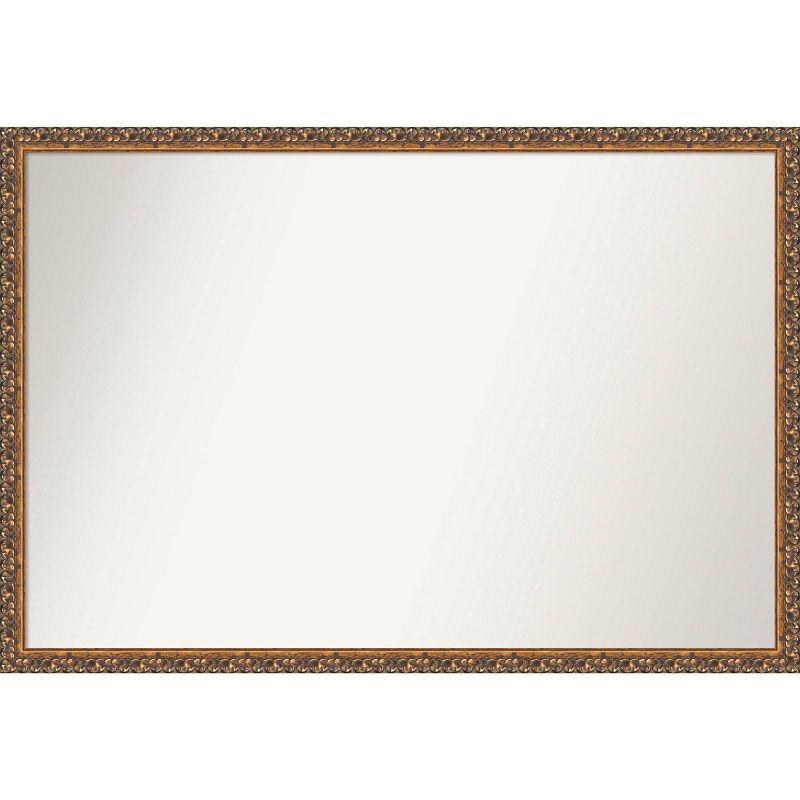 Antique Bronze Rectangular Wood Wall Mirror, 38" x 26"