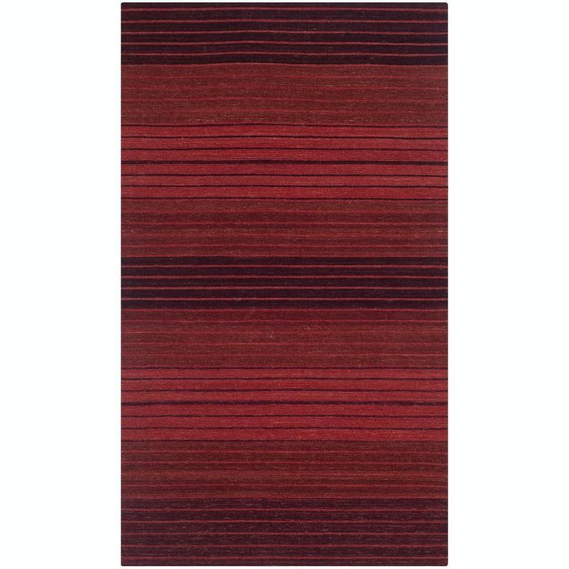 Handmade Red Wool Flat Woven Rectangular Rug 2'3" x 4'