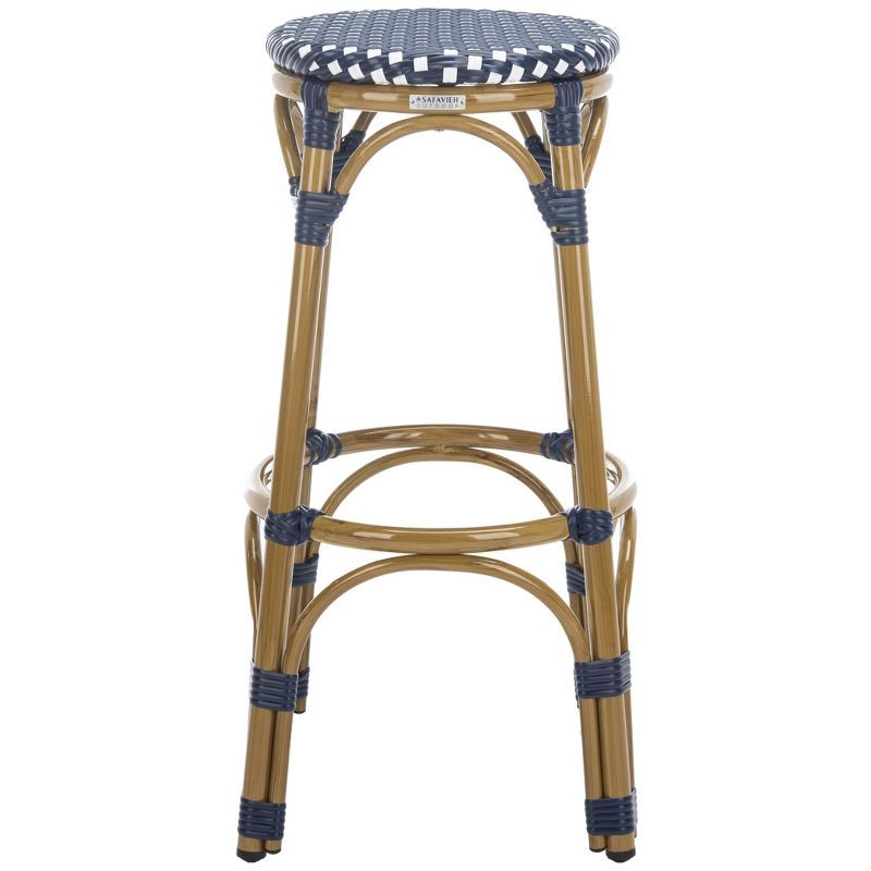 Kipnuk Barstool - Indoor/Outdoor - FOX5211 - Navy/White - Safavieh