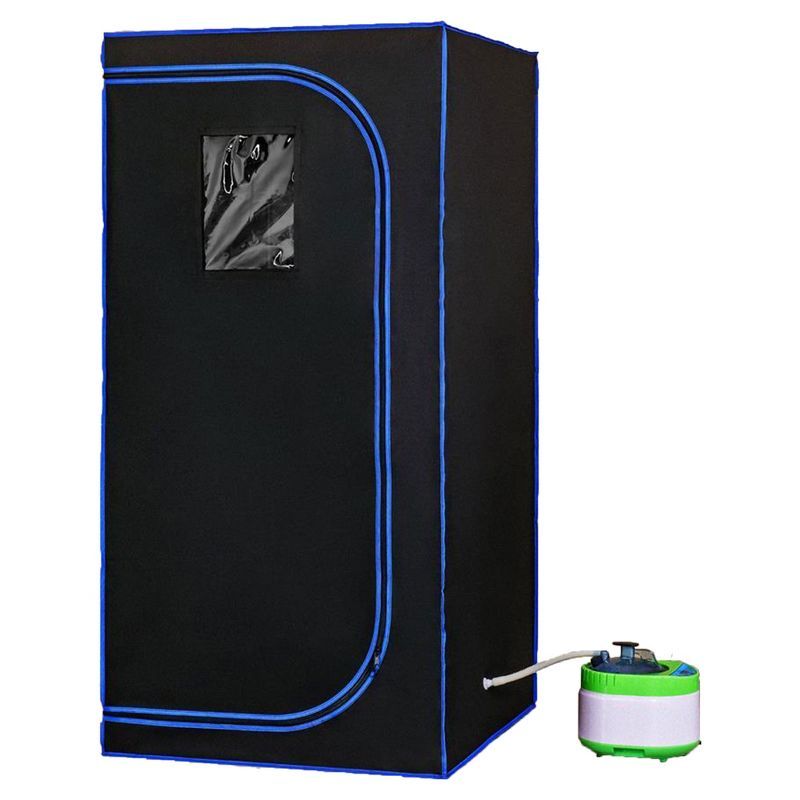 SereneLife Black Portable Full Size Home Spa Steam Sauna with Remote