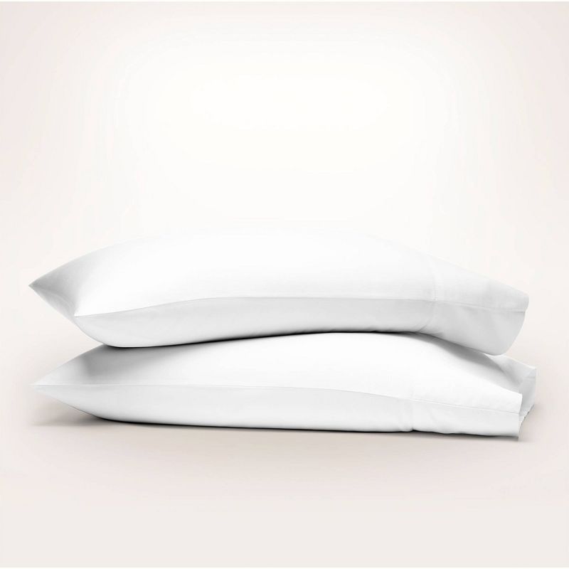 Standard Arctic White Organic Cotton Percale Pillowcase Set