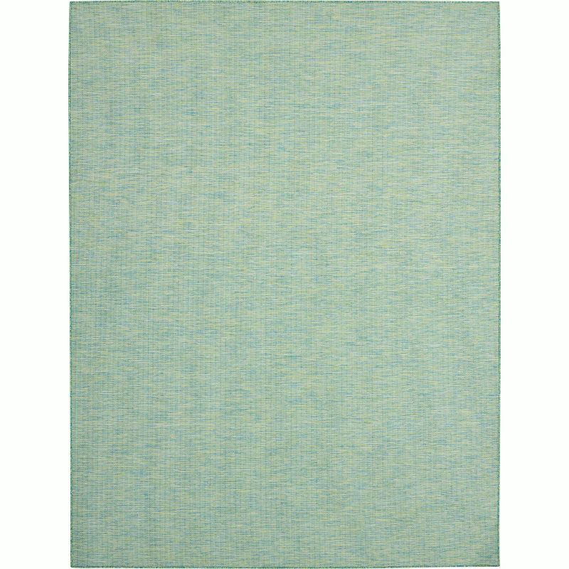 Sereno Blue/Green Synthetic 8' x 10' Reversible Outdoor Rug