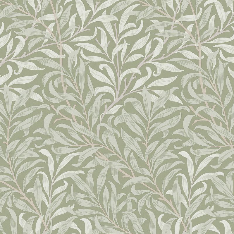 William Morris Sage Willow Bough Vinyl Wallpaper Double Roll