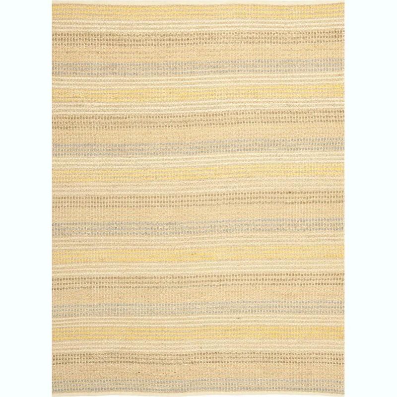 Lustrous Sheen Ivory Jute 7'6" x 9'6" Hand-Knotted Area Rug