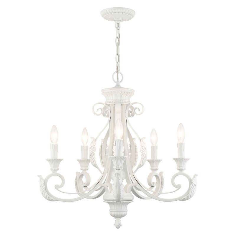 Valencia Shiny White 5-Light Contemporary Chandelier