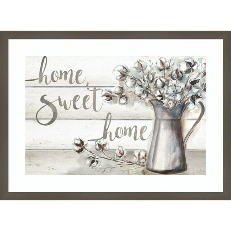 25" x 19" Gray and White Farmhouse Framed Wall Art