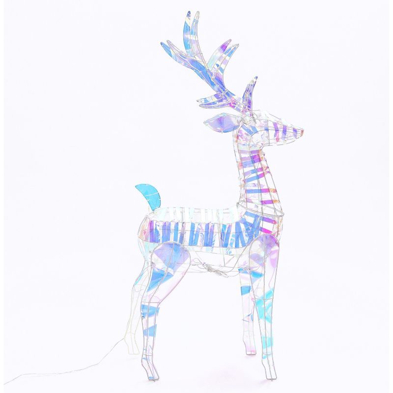 Iridescent White LED Lighted Winter Reindeer Yard Decoration