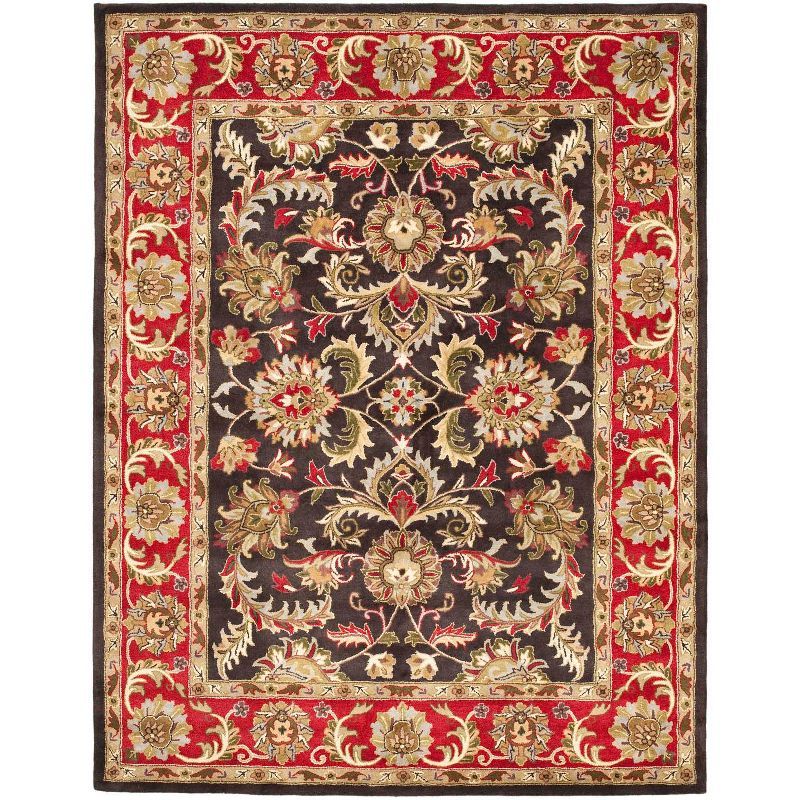 Heritage Hand-Tufted Pure Wool Rectangular Red Area Rug - 7'6" x 9'6"