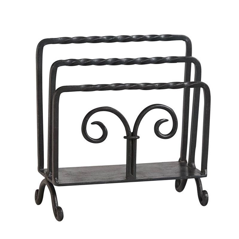 Black Twisted Scroll Metal Letter and Napkin Holder