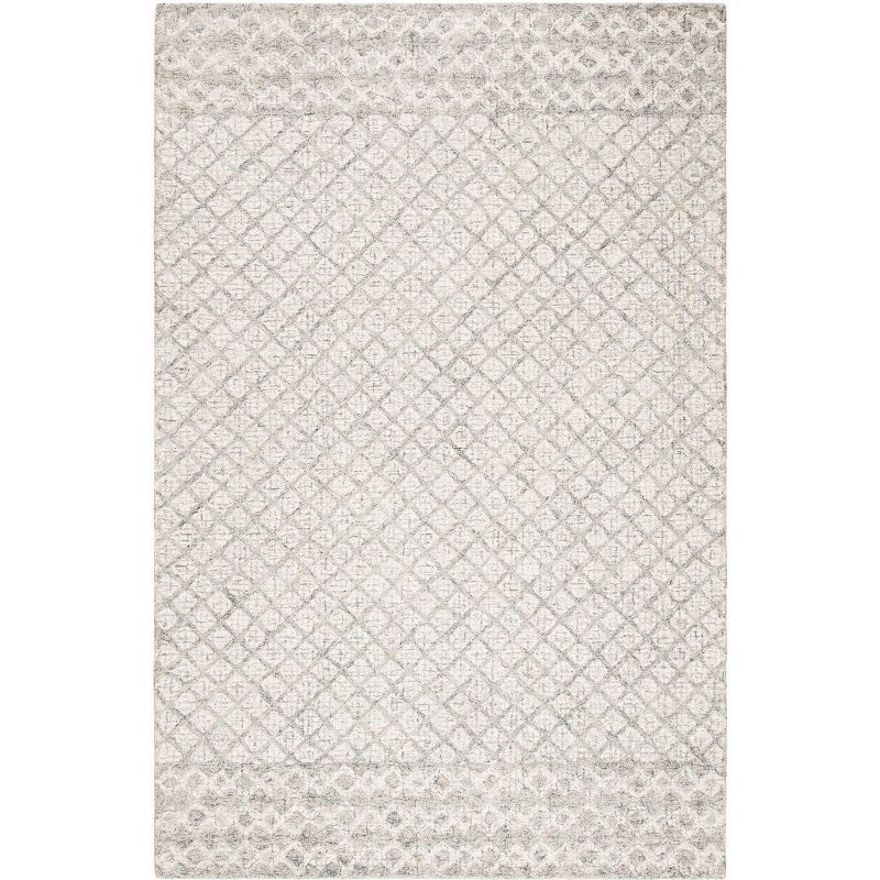 Gray Handmade Wool 5' x 7' Abstract Tufted Area Rug