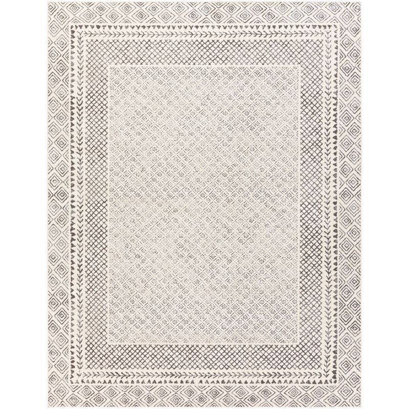 Gray and Beige Reversible Rectangular Stain-Resistant Area Rug