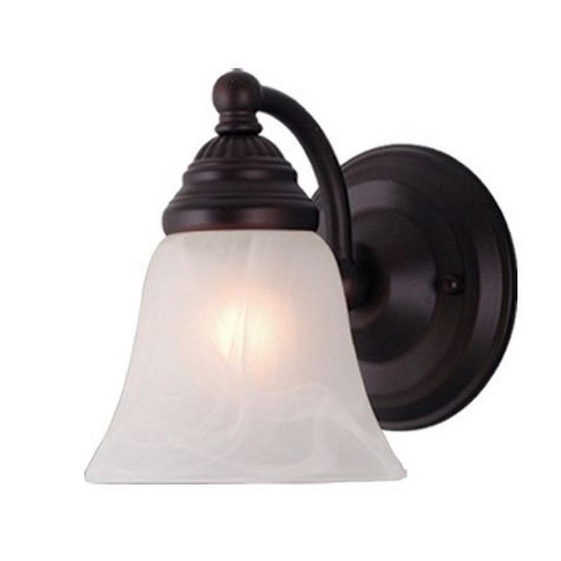 Standford Bronze Vanity Light with Alabaster Glass Shade