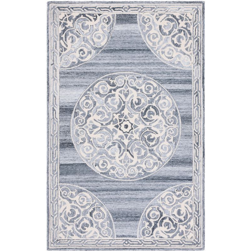 Gray Hand-Tufted Wool and Synthetic 4' x 6' Area Rug