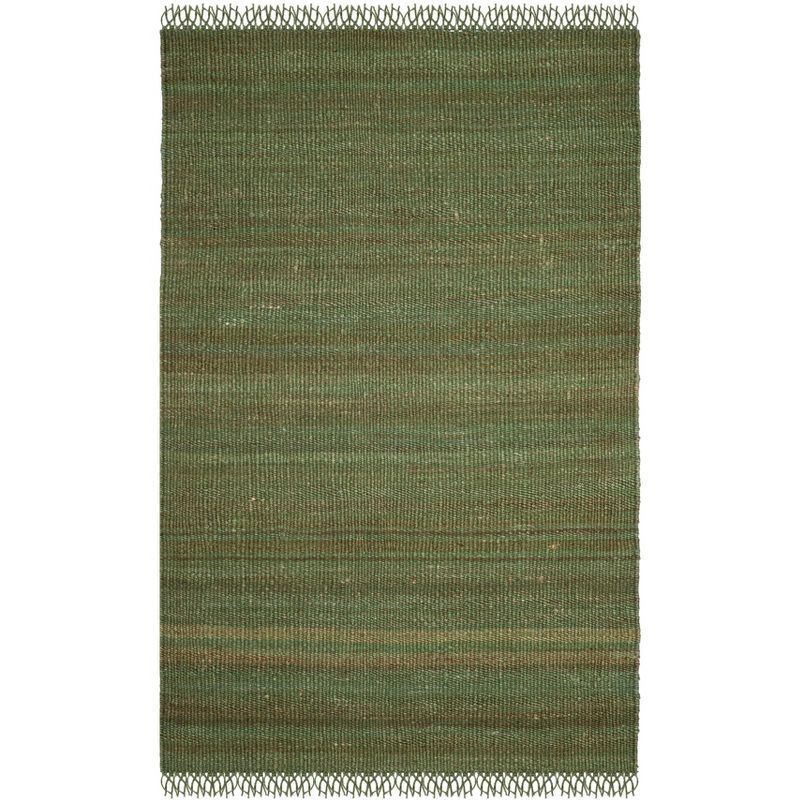 Handmade Green Jute Round Non-slip Area Rug, 30"