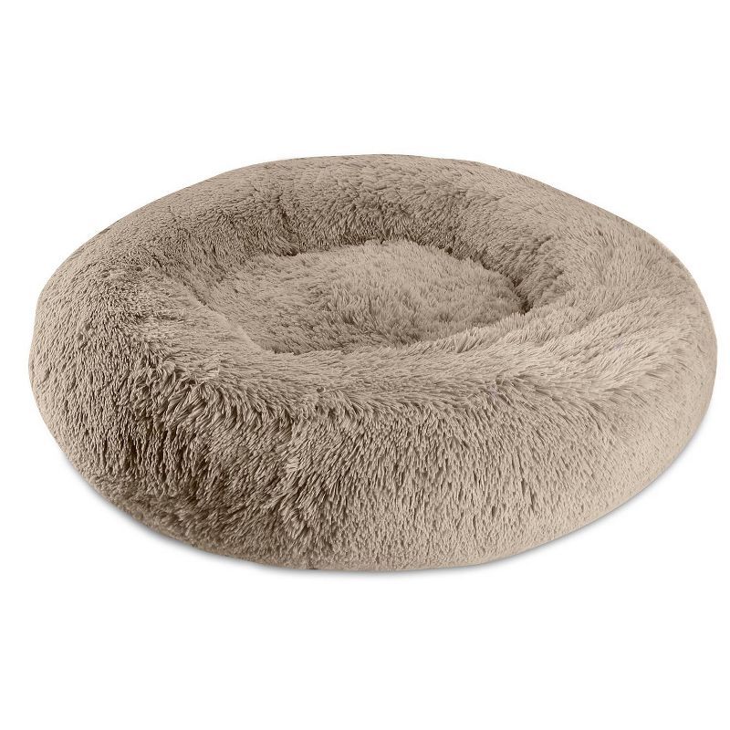 Taupe Small Orthopedic Memory Foam Donut Pet Bed