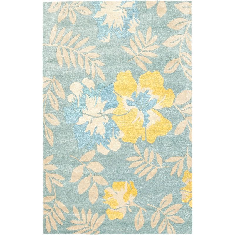 Soho Blue and Multicolor Hand-Tufted Wool Area Rug