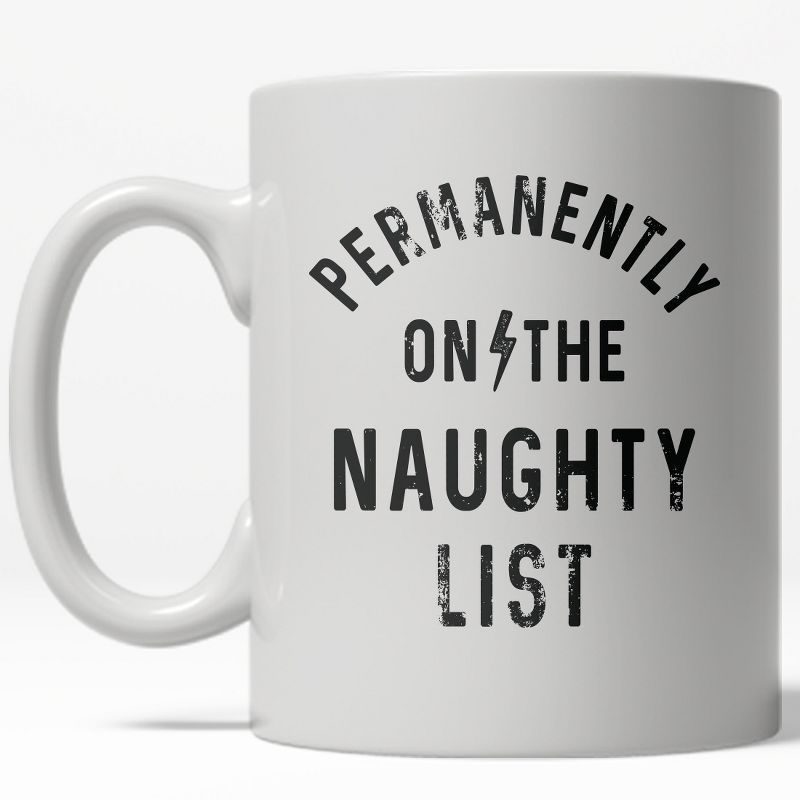 White Ceramic Christmas Naughty List Mug