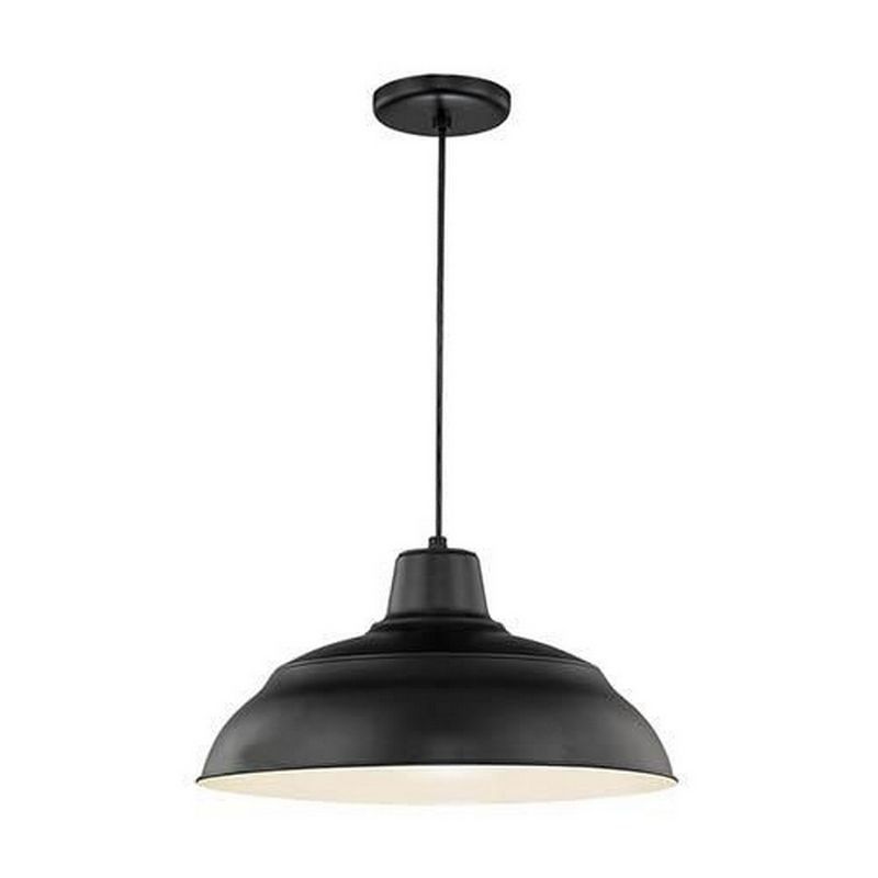 Satin Black Glass Bowl Pendant Light with Polished Nickel Finish