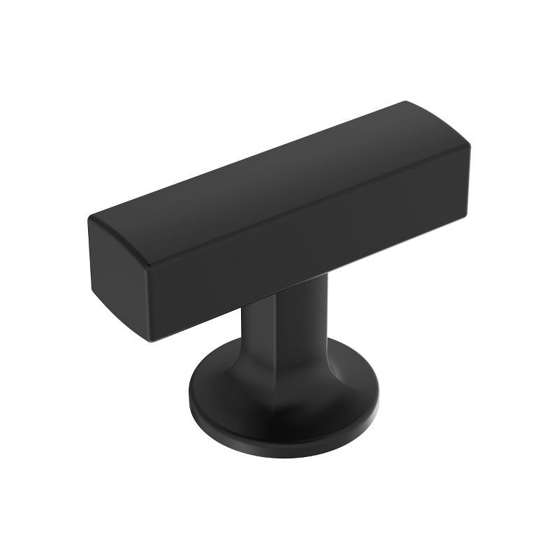 Matte Black Modern T-Handle Cabinet Knob with Mounting Hardware