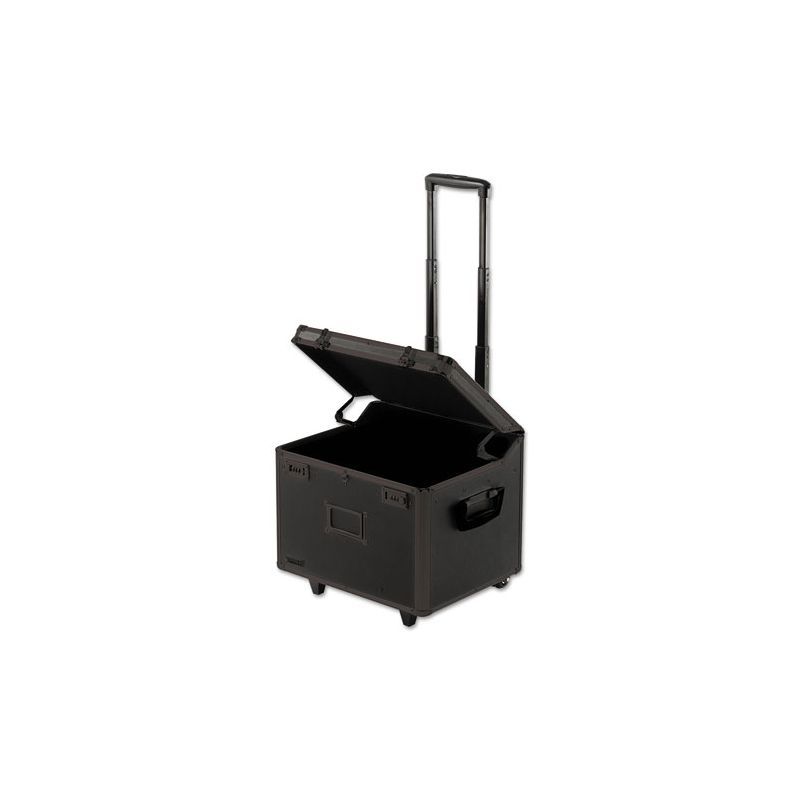 Black Mobile Lockable File Chest with Telescopic Handle