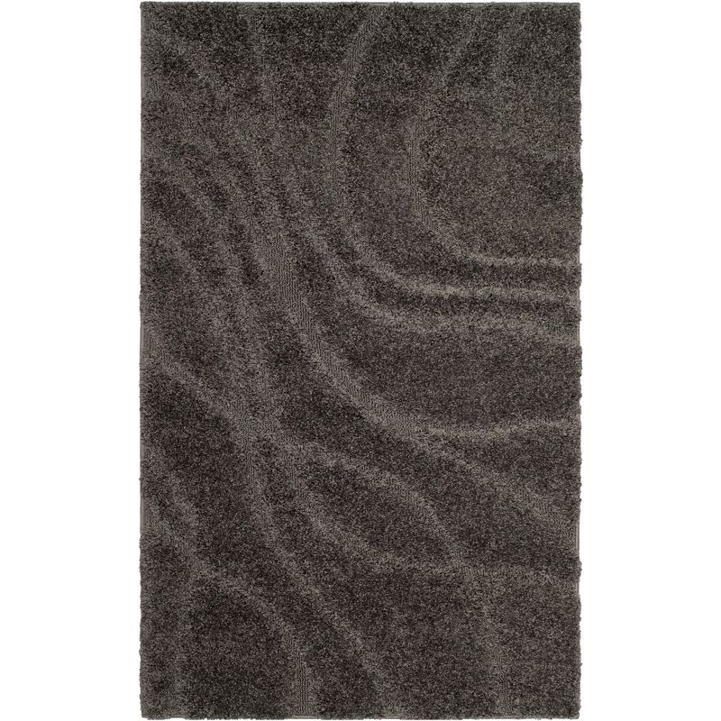 Gray Hand-Knotted Shag Area Rug 2'3" x 4'