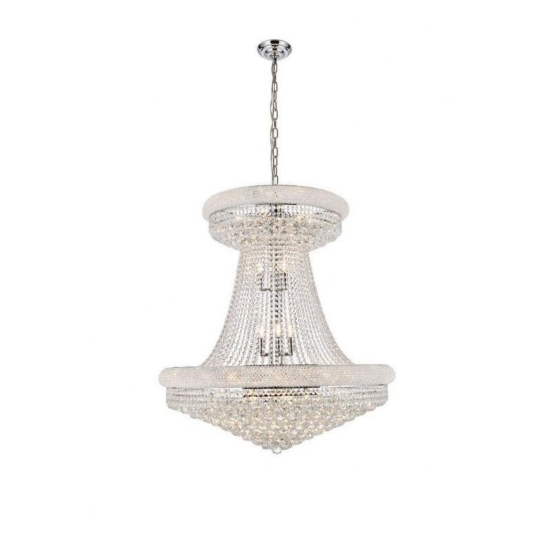 Primo 36" Chrome 28-Light Royal Cut Crystal Chandelier