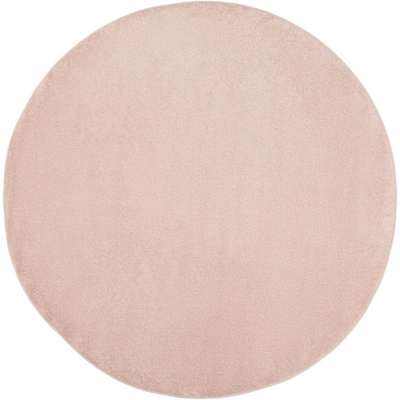 Orchid Pink Round 8' Synthetic Indoor/Outdoor Easy-Care Area Rug