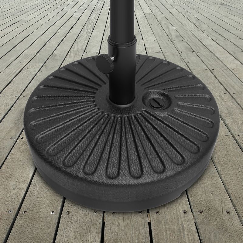 Black High-Density Polyethylene 50-lb Patio Umbrella Base