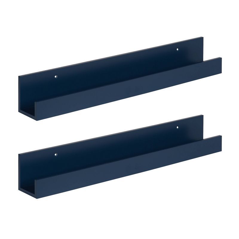 Navy Blue 24" Levie Wood Floating Picture Ledge Wall Shelf Set