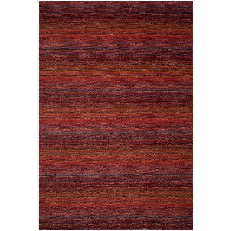 Handmade Red Wool 6' x 9' Hand-Knotted Area Rug