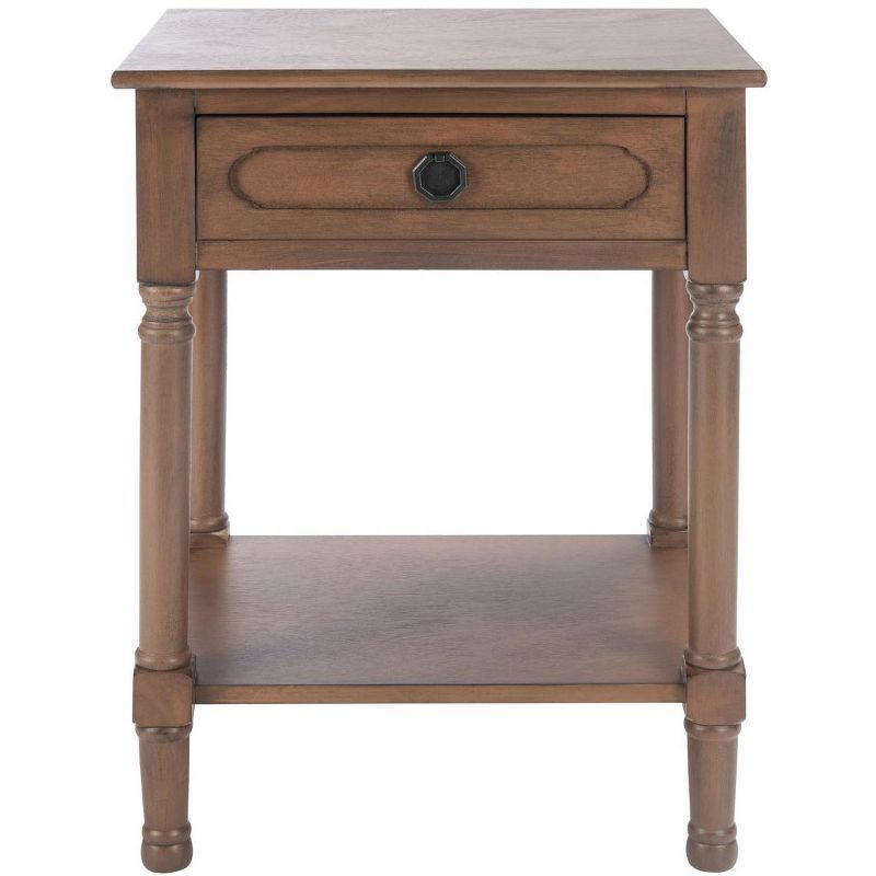 Modern Farmhouse 22" Brown Wood Storage Accent Table